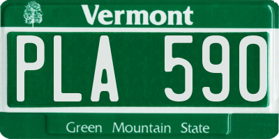 VT license plate PLA590