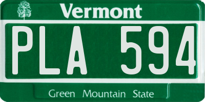 VT license plate PLA594