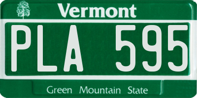 VT license plate PLA595