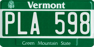 VT license plate PLA598