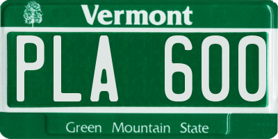 VT license plate PLA600