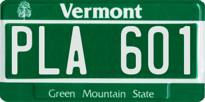 VT license plate PLA601
