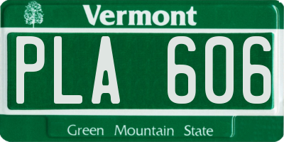 VT license plate PLA606