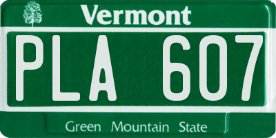 VT license plate PLA607