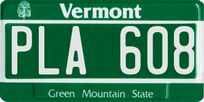 VT license plate PLA608