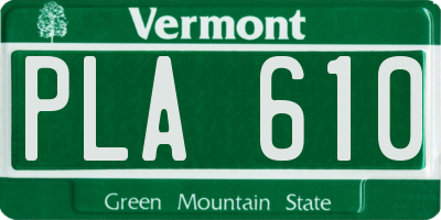 VT license plate PLA610