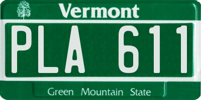 VT license plate PLA611