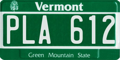 VT license plate PLA612