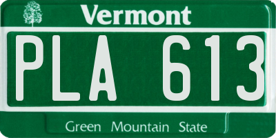 VT license plate PLA613