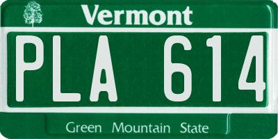 VT license plate PLA614