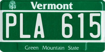 VT license plate PLA615