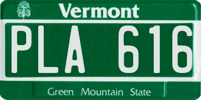 VT license plate PLA616