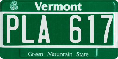 VT license plate PLA617