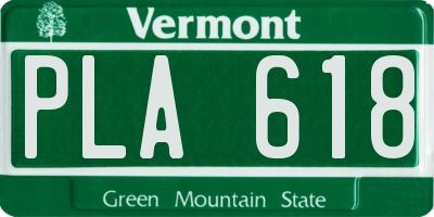VT license plate PLA618