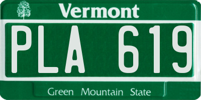VT license plate PLA619