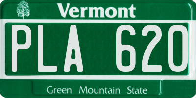 VT license plate PLA620
