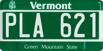 VT license plate PLA621