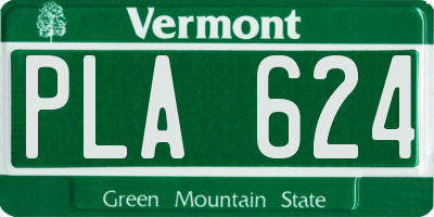 VT license plate PLA624