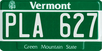 VT license plate PLA627