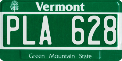 VT license plate PLA628
