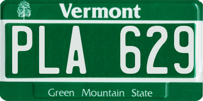 VT license plate PLA629