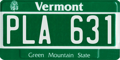 VT license plate PLA631