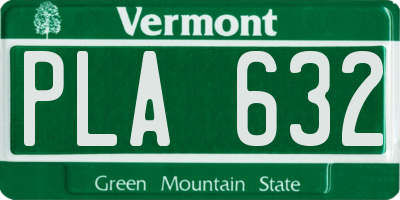 VT license plate PLA632
