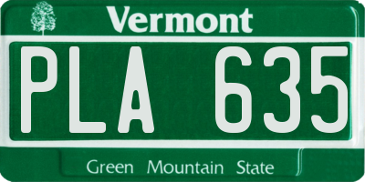 VT license plate PLA635