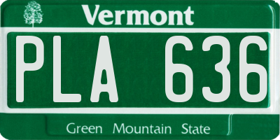 VT license plate PLA636