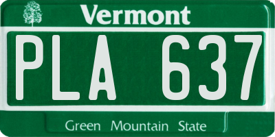 VT license plate PLA637