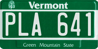 VT license plate PLA641