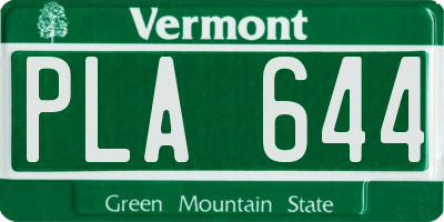 VT license plate PLA644