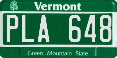 VT license plate PLA648