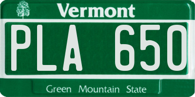 VT license plate PLA650