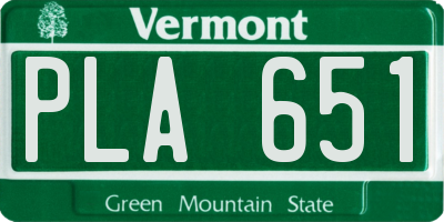 VT license plate PLA651