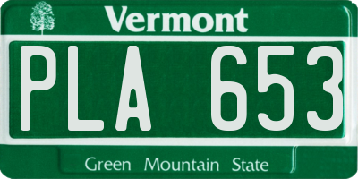 VT license plate PLA653