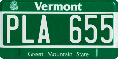 VT license plate PLA655