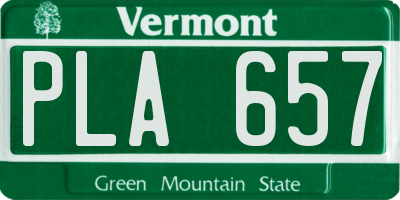 VT license plate PLA657