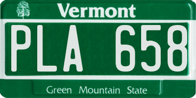 VT license plate PLA658