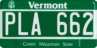 VT license plate PLA662