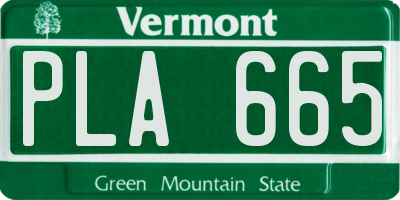 VT license plate PLA665