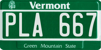 VT license plate PLA667