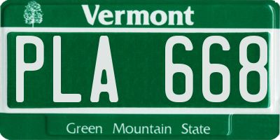 VT license plate PLA668
