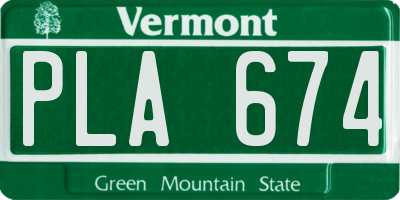 VT license plate PLA674