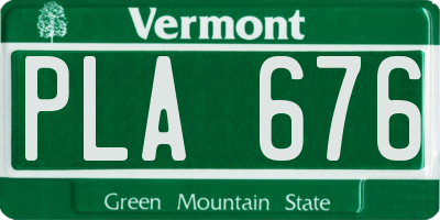 VT license plate PLA676