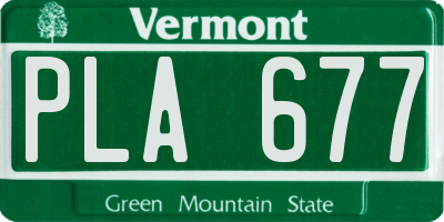VT license plate PLA677