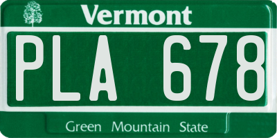 VT license plate PLA678