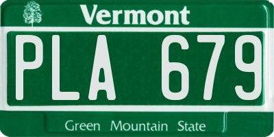 VT license plate PLA679