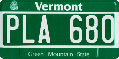 VT license plate PLA680