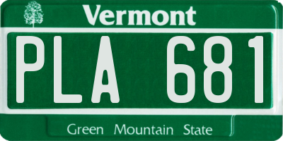 VT license plate PLA681